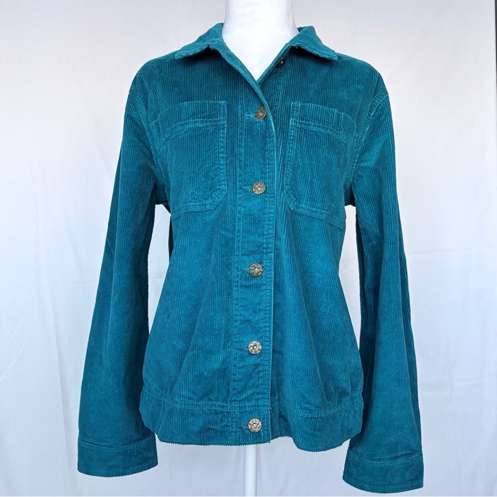 NWT Northern Reflections Corduroy Boyfriend Women’s Teal Jacket Cottagecore Sz M